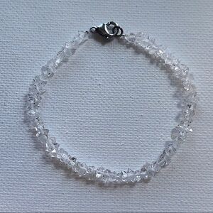 Hand Crafted Genuine Herkimer Diamond Quartz Bracelet!